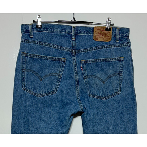 Vintage Levis 505 Jeans Mens 38x32 Dark Wash Regular Fit Straight Leg Workwear - Picture 4 of 10